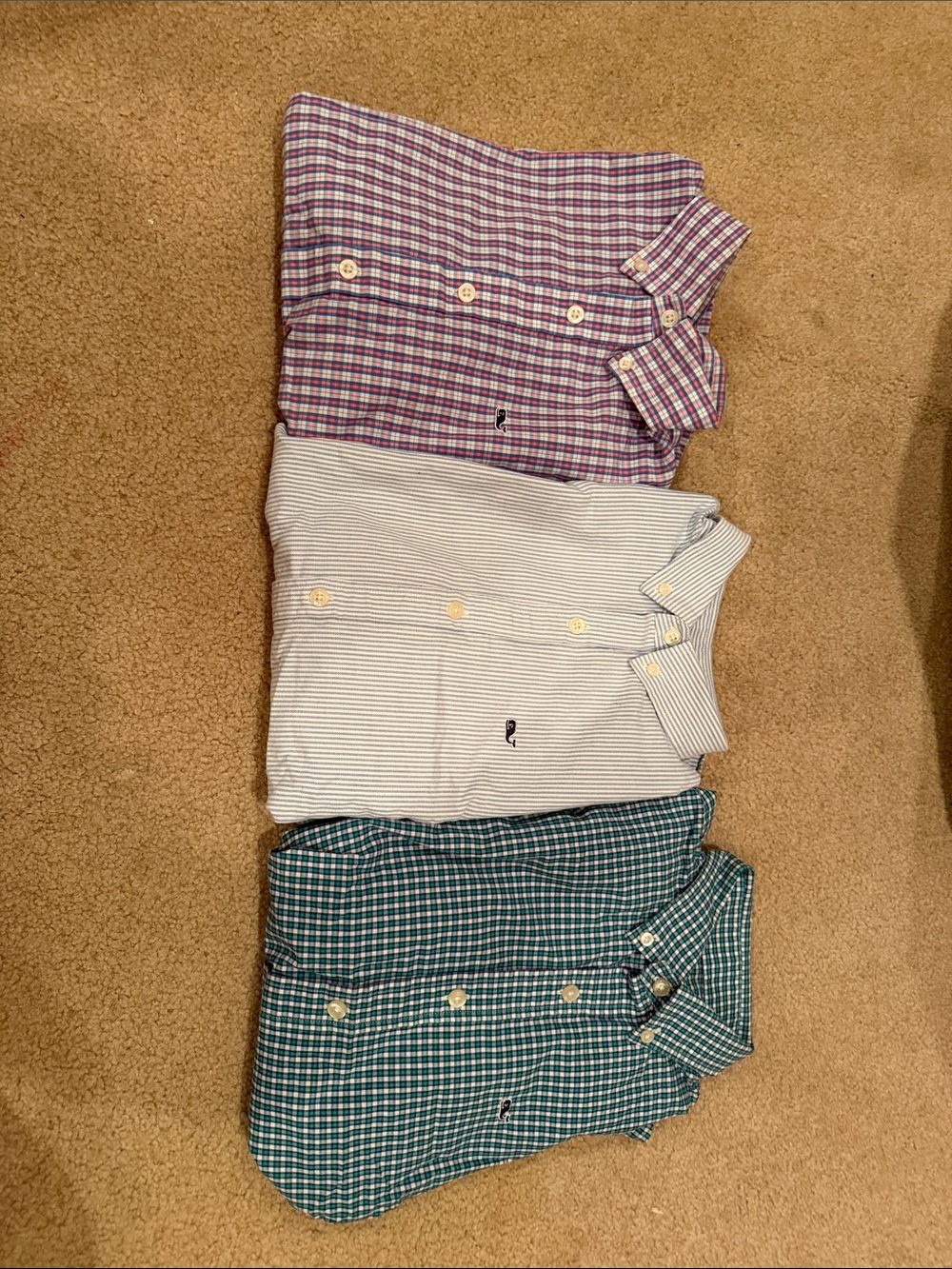 Vineyard Vines Men's Button-Down Shirts - Purple Plaid, White Stripe, Teal Plaid